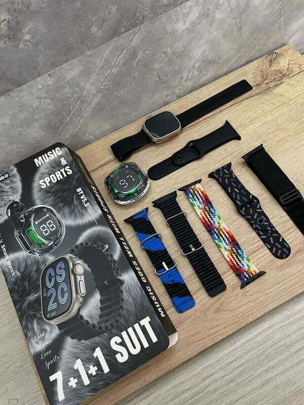 ⌚SUPER COMBO 9 en 1: SMARTWATCH + AUDIFONOS + 7 CORREAS💎