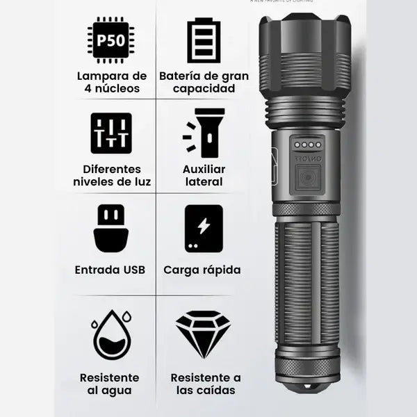 👀PROMO 2x1 | LINTERNA TÁCTICA | Ilumina Todo A Tu Alrededor🔦