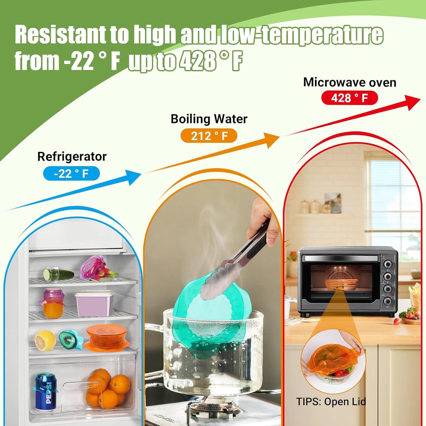 🍳Tapa de Silicona Reutilizables | Tapa Cualquier Recipiente