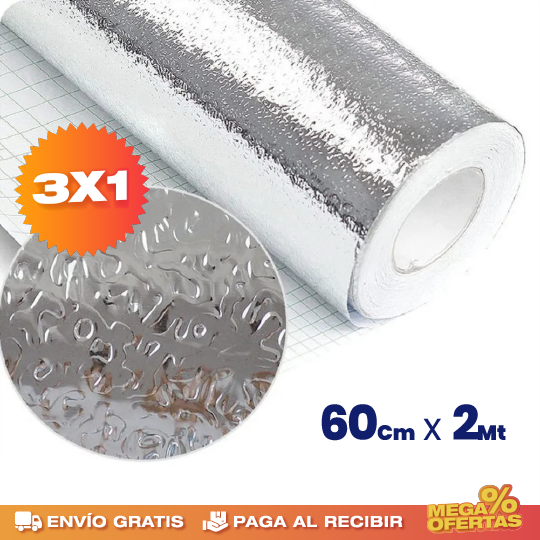 3x1 Protector Adhesivo De Cocina Plateado👩‍🍳