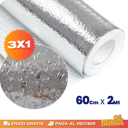 3x1 Protector Adhesivo De Cocina Plateado👩‍🍳
