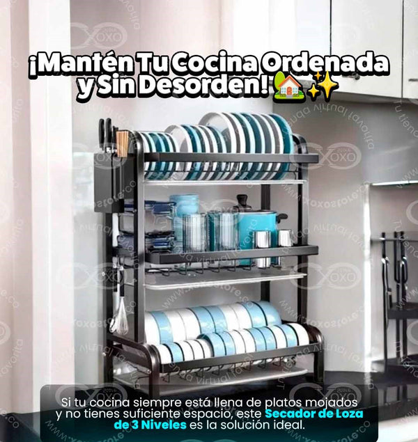 Escurridor de Platos de Dos Niveles