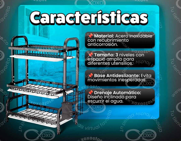 Escurridor de Platos de Dos Niveles