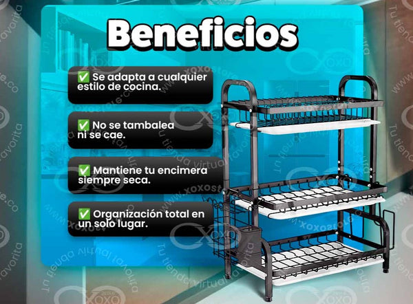 Escurridor de Platos de Dos Niveles