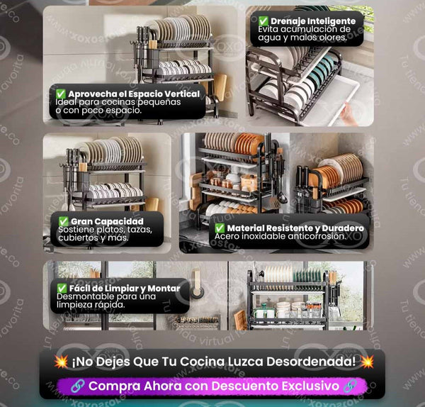 Escurridor de Platos de Dos Niveles