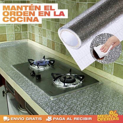 3x1 Protector Adhesivo De Cocina Plateado👩‍🍳
